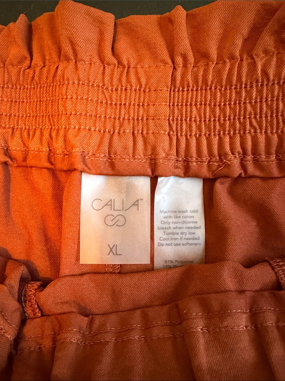 CALIA by Carrie Underwood Rust Paperbag Waist Skort with Self-Tie - Picture 8 of 8